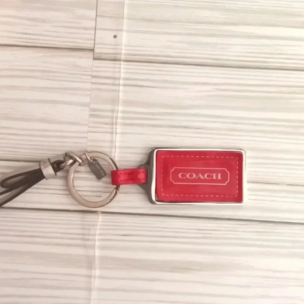 Coach Red pattent  tag Keychain Accessorie